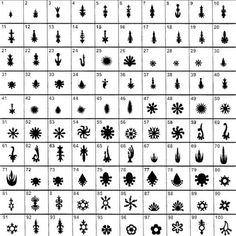 an image of different types of plants and flowers in black and white, with numbers on them