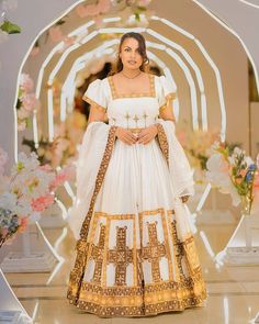 Gorgeous Brown and Golden Habesha Dress National Clothes, Dress Traditional, Dress Clothes, Traditional Clothing