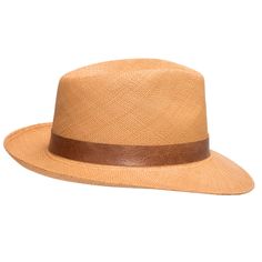 A man of mystery and undeniable style. Designed to help you keep your cool in any situation, with a padded comfort sweatband of exceptional breathability. Made of straw and is the color of toasted wheat, finely handwoven in Ecuador, and completed in the USA with a deep mocha leather hatband. Summer discoveries are waiting. Grab your hat, and get started. Material: 100% Toquilla StrawBrim: 2 3/8"Crown: 4 1/2" teardropClimate: Sun Handwoven in Ecuador. Hand-finished in the US. Measurements are app Classic Beige Hat Bands For Everyday, Classic Brown Panama Hat For Beach, Classic Brown Panama Hat For Vacation, Casual Fitted Woven Hat, Classic Brown Woven Panama Hat, Classic Fitted Panama Hat For Everyday, Classic Beige Panama Hat For Everyday, Casual Straw Panama Hat For Everyday, Classic Brown Panama Hat For Outdoor