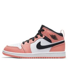 (PS) Air Jordan 1 Mid 'Pink Quartz' 640737-603 (AJ1/SNKR) Jordan 1 Mid Pink Quartz, Air Jordan 1 Mid, Jordan 1 Mid, Pink Quartz, Air Jordan 1, Stylish Sneakers, Jordan 1, Air Jordan, Grey And White