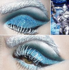 Icicle Makeup Look, Blue Ice Makeup Look, Winter Fantasy Makeup, Snowflake Makeup, Dark Ice Queen Makeup, Frost Makeup Ice Queen, Scary Ice Queen Makeup, Ice Queen Makeup