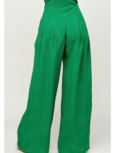 These are solid blue, wide leg pants• High Waisted•side zipper•waist belt attached•pockets •100% polyester Can be dressed up or down. Snug fit. If hippy size up. Green Wide Leg Pants For Fall, Spring Solid Color Belted Wide Leg Pants, Belted Wide Leg Pants For Spring, Summer Wide Leg Pants With Belt Loops, Green Belted Bottoms For Spring, Chic Green Wide-leg Bottoms, Chic Green Wide Leg Bottoms, Green Belted High-waisted Bottoms, Fall Wide Leg Pants With Belt Loops