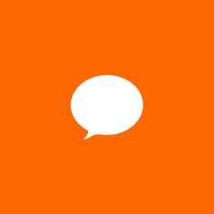 an orange background with a white speech bubble