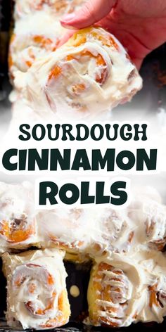 this is an image of sourdough cinnamon rolls