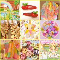 there are many different pictures in this collage that include cakes, cookies and other items