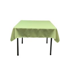 a table with a green cloth on it and black metal legs, against a white background