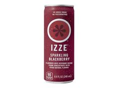 izze sparkling blackberry flavored soda can with no added sugar on the bottom