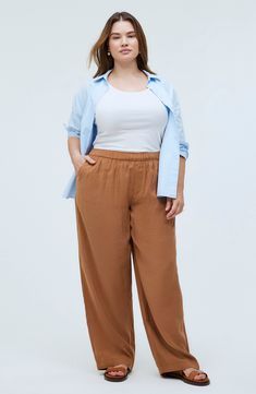 Made from the brand's elevated Softdrape blend, these comfy pull-on pants have wide legs and handy pockets. Elastic waist Side-seam pockets 85% modal, 15% polyester Machine wash, tumble dry Made in Turkey Brown Wide-leg Harem Pants With Side Pockets, Brown Wide Leg Harem Pants With Side Pockets, Effortless Wide-leg Bottoms With Pockets, Relaxed Wide Leg Pants With Pockets And Loose Hips, Spring Brown Wide Leg Pants With Side Pockets, Relaxed Wide-leg Pants With Side Pockets, Relaxed Wide-leg Pants For Elevated Casual Occasions, Relaxed Wide Leg Pants With Pockets In Solid Color, Relaxed Wide Leg Ankle-length Pants