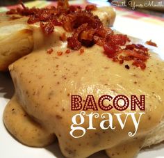 bacon gravy on top of some bread