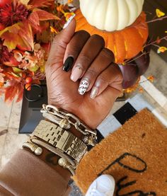 Fall Nails Black, Fashion 101, Black Nails, Leopard Print, Cute Nails, Nail Art