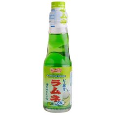 a bottle of soda with lime and coconut