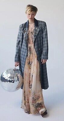 Cool Coats, Embellished Collar, Free People Jacket, Plaid Coat, Contrast Collar, Gray Plaid, Menswear Inspired, Disco Ball, Plaid Print