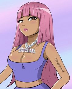 Nicki Minaj Cartoon Art, Nicki Minaj Cartoon, Nicki Minaj Drawing, Baddie Cartoon, Nicki Minaj Wallpaper, Cute Lockscreens, Nicki Minaj Pictures, Black Cartoon Characters, Black Art Pictures