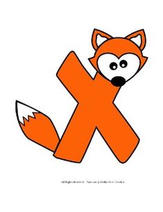 the letter k is made up of an orange fox