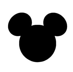 the mickey mouse head is shown in black on a white background, and it looks like he