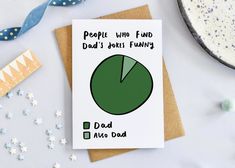 a card that says people who find dad's joke funny is on the table