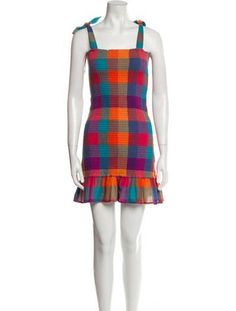 Sézane A-Line DressRedPlaid PrintRuffle EmbellishmentSleeveless with Square NecklineSash-Tie Closure at BackFit:Dresses by Sézane typically fit true to size. Vintage Holiday Dress, Coat Pant, Plaid Print, Lookbook Outfits, Printed Mini Dress, Holiday Dresses, Sweater Accessories, Handbags On Sale, Sweater Top