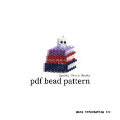 a book cover with an image of a boat in the middle and text that reads,'spooky story books pddf bead pattern more information >