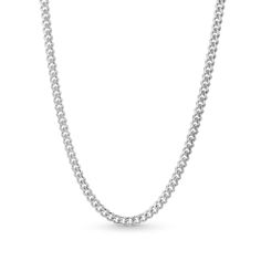 Create a dramatic look with this solid Miami Cuban chain necklace. Sterling silver 3.5mm width 20.0 inches; lobster claw clasp Made in Italy Cuban Chain Necklace, Miami Cuban, Dramatic Look, Cuban Chain, Necklace Sterling Silver, Lobster Claw, Miami, Chain Necklace, In Italy