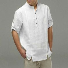 Short Kurta For Men, Men Linen Shirt, Gents Kurta Design, Gents Kurta, Mens Kurta Designs, Men Fashion Casual Shirts, Men Stylish Dress, Linen Shirts, Shirts Long Sleeve