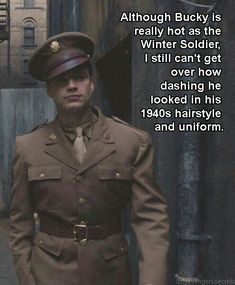 a man in uniform standing next to a building with a quote from the movie 1917