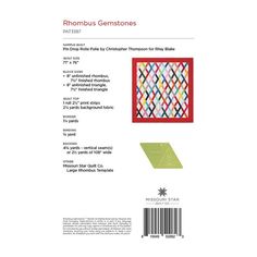 the back cover of a book with an image of a quilt pattern and instructions on it