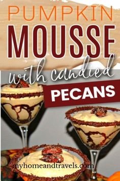 pumpkin mousse with candied pecans is an easy dessert recipe that's perfect for fall