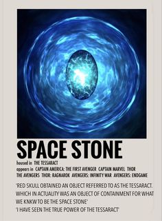 the poster for space stone shows an image of a blue ball with water swirling around it