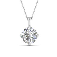 This stunning solitaire diamond pendant features a 5 ct. round cut diamond in four prong setting. This round cut solitaire pendant necklace available in different carat weight and metals.  Round cut diamonds of 5 carat total weight with SI1 clarity and I color are studded in prong setting. This 4 Prong Round Solitaire Pendant 5 Ct is available in different precious metals. Free shipping within USA. One Year Manufacturing Warranty. 30 Days Return Policy with Lifetime Upgrade.  Easy Financing Available. Natural Conflict Free Diamonds. Have a glimpse of the genuine customer reviews provided by our satisfied customers. If you don’t find your desired jewelry, please don’t hesitate to contact our in-house designer to make your desired 4 Prong Round Solitaire, Solitaire Diamond Pendant, Round Solitaire, Moissanite Necklace, Solitaire Pendant Necklace, Solitaire Diamond, Solitaire Pendant, Best Diamond, Diamond Pendant Necklace