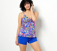 Swim season is here (hooray!). Make a splash at the beach or the pool in this figure-flattering two-piece. A sweetheart neckline and underwire bra offer support and style, while coordinating shorts tie the look together, providing extra coverage and confidence. From Kim Gravel x Swimsuits For All. Swim Season, Kim Gravel, Body Top, Tie Front Top, 2 Piece Swimsuits, Swimsuits For All, Front Tie Top, Polyester Top, Strap Tops