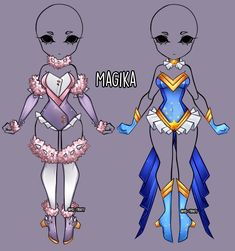 two alien women in different outfits