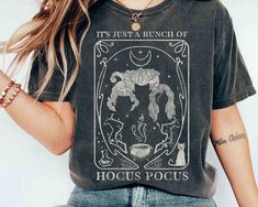 Disneyland Hocus Pocus It's Just A Bunch Of Hocus Pocus Tarot Card Halloween Disney Movie Trip Vacation Trip Unisex T-shirt Kid Shirt Gift Hocus Pocus Sister Shirts, Another Glorious Morning Hocus Pocus Shirt, Psalm 95, Funny Coffee Shirts, Skeleton Shirt, Faith Shirt, Band Shirt, Coffee Shirts, Comfort Colors Tee