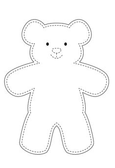 a teddy bear cut out from paper with the outline on it's back side