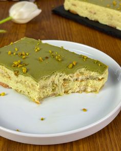 a piece of cake sitting on top of a white plate