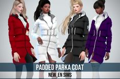 three models in hooded parka coats for the new emms by praed