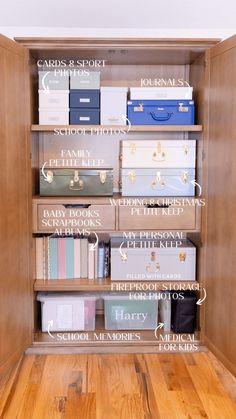 Sentimental Storage | Chronicles of Frivolity Photo Organization Storage, Organization Station, House Organisation, Home Edit, Cleaning And Organization, House Organization, Organize My Life, Organized Living, Organization Inspiration