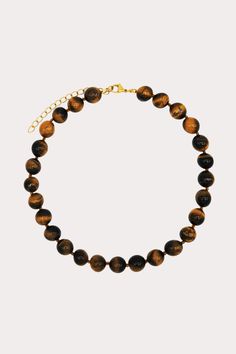 Beaded stone necklace, 12" & 2.5"Content + CareDo not get wetAvoid contact with lotions and fragrancesStone, glass, stainless steel Amber Bead Necklace 8mm As Gift, Amber Necklaces With 8mm Beads For Gift, Amber Necklace With 8mm Beads For Gift, Amber Beaded Necklace As A Gift, Brown Round Bead Crystal Necklace For Gift, Brown Round Beads Crystal Necklace As Gift, Gift Amber Crystal Single Strand Necklace, Beaded Stone Necklace, Stone Beaded Necklace