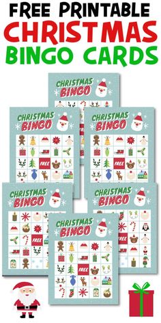 printable christmas bingo cards with santa claus