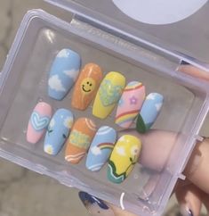 by @pandabingu on tiktok! Kid Nails, Fake Nails Designs, Inspired Nails, Nails For Kids, Cat Kuku