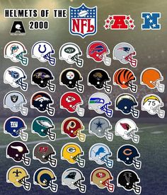 the nfl helmet decals are all different colors