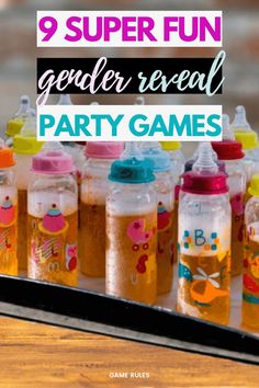 gender reveal party games Baby Reveal Party Games, Unique Gender Reveal Party Ideas, Party Games Ideas, Fun Games To Play