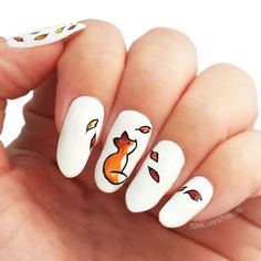 Foxy Nails, Sunny Nails, Fox Nails, French Pedicure, Animal Nail Art, City Nails, Nails Trend, Nagellack Trends, Fall Nail Art Designs