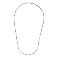 Get on trend in the stunning shiny rope chain! Wear it alone as a statement or layer it with your favorite necklaces. ✔ Non Tarnish ✔ Hypoallergenic ✔ Water Resistant ✔ Quality Guarenteed MATERIAL: stainless steel COLOR: silver Royal Chain, Silver Rope Chain, Rope Chain Necklace, Fine Jewelry Collection, Silver Man, Rope Chain, Diamond Cut, Lobster Claw, Dog Tag Necklace