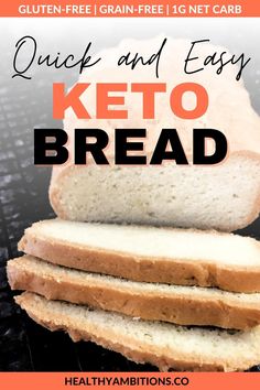 quick and easy keto bread with text overlay