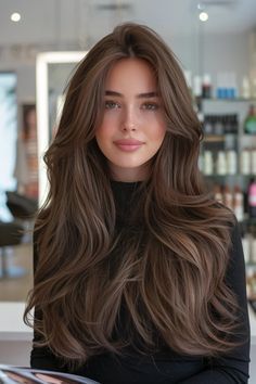 Low Maintenance Balayage Hair, Low Maintenance Balayage, Sunkissed Brunette, Rich Brunette Hair, Rich Brunette, Fall Hair Cuts, Lob Haircut, Cut Her Hair, Hairstyles Long