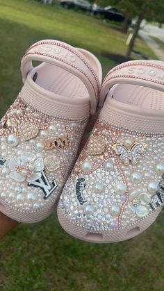 Bling Out Crocs, Blinged Out Crocs, Blinged Crocs, Bling Crocs, Bedazzled Shoes, Custom Crocs, Crocs Fashion, Suffolk Va, Custom Bling