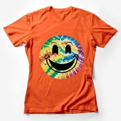 Embrace positivity with this vibrant tie-dye smiley face t-shirt. Perfect for festivals, casual outings, or as a cheerful gift, its joyful design is sure to brighten up anyone's day and wardrobe. Custom graphic T-Shirt.Customize your color Playful Colorful Crew Neck T-shirt, Playful Tie Dye Short Sleeve T-shirt, Playful Tie-dye Short Sleeve T-shirt, Casual T-shirt With Funny Multicolor Print, Casual Multicolor Funny Print T-shirt, Playful Multicolor Rainbow Print T-shirt, Playful Multicolor Crew Neck T-shirt, Casual Tie Dye T-shirt With Screen Print, Playful Tie Dye Cotton Tops