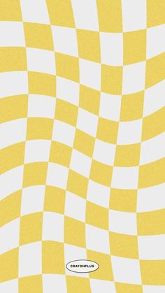 a yellow and white checkerboard pattern with the word crayon on it