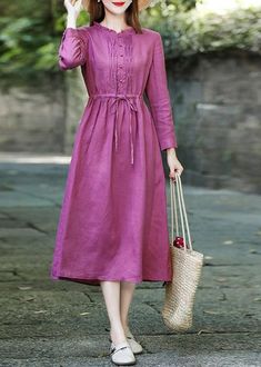 Bohemian purple red clothes For Women Ruffled drawstring Maxi spring Dress Materials used:cotton linenMeasurement:Size L/US12-14/EUR42 bust 100cm / 39"Shoulder 40cm / 15.6"Sleeve length 52.5cm / 20.475"Cuff 23cm / 8.97"length 114cm / 44.46"Waist 91cm / 35.49"Size XL/US16-18/EUR44 bust 104cm / 40.56"Shoulder 41cm / 15.99"Sleeve length 53.5cm / 20.865"Cuff 24cm / 9.36"length 115cm / 44.85"Waist 95cm / 37.05"We ship worldwide.Tracking numbers provided for all orders. White Victorian Dress, Red Clothes, Simple Frocks, Frock Fashion, Frock For Women, Trendy Dress Outfits, Designer Dresses Casual, Frock Design, Fashion Attire