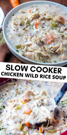 chicken wild rice soup Luxury Meals, Wild Rice Soup Crockpot, Rice Soup Crockpot, Creamy Crockpot Chicken, Easy Soup Recipe, Chicken And Wild Rice Soup, Chicken Soups, Wild Rice Soup Recipes, Chicken Wild Rice